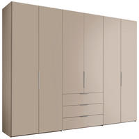 DREHTÜRENSCHRANK inkl. Zubehör 298/222/63 cm,  in Elfenbein, 6-türig  - Elfenbein/Alufarben, Design, Holzwerkstoff/Metall (298/222/63cm) - Dieter Knoll