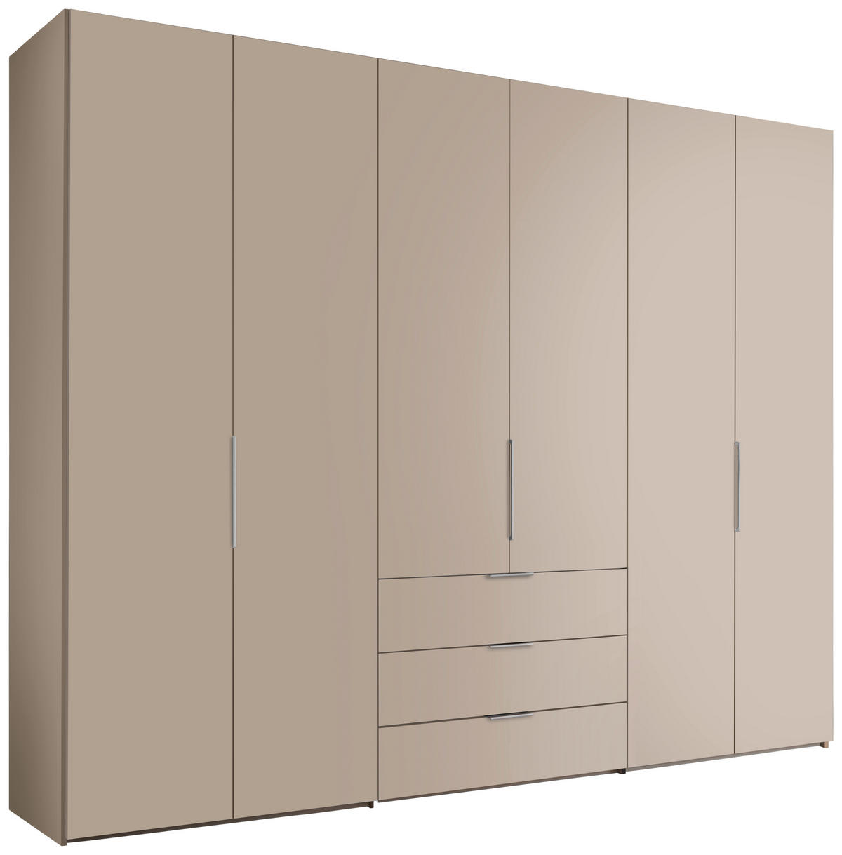 DREHTÜRENSCHRANK inkl. Zubehör 298/222/63 cm,  in Elfenbein, 6-türig  - Elfenbein/Alufarben, Design, Holzwerkstoff/Metall (298/222/63cm) - Dieter Knoll