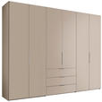 DREHTÜRENSCHRANK inkl. Zubehör 298/222/63 cm,  in Elfenbein, 6-türig  - Elfenbein/Alufarben, Design, Holzwerkstoff/Metall (298/222/63cm) - Dieter Knoll