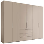 DREHTÜRENSCHRANK inkl. Zubehör 298/222/63 cm,  in Elfenbein, 6-türig  - Elfenbein/Alufarben, Design, Holzwerkstoff/Metall (298/222/63cm) - Dieter Knoll