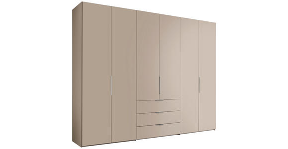 DREHTÜRENSCHRANK inkl. Zubehör 298/222/63 cm,  in Elfenbein, 6-türig  - Elfenbein/Alufarben, Design, Holzwerkstoff/Metall (298/222/63cm) - Dieter Knoll