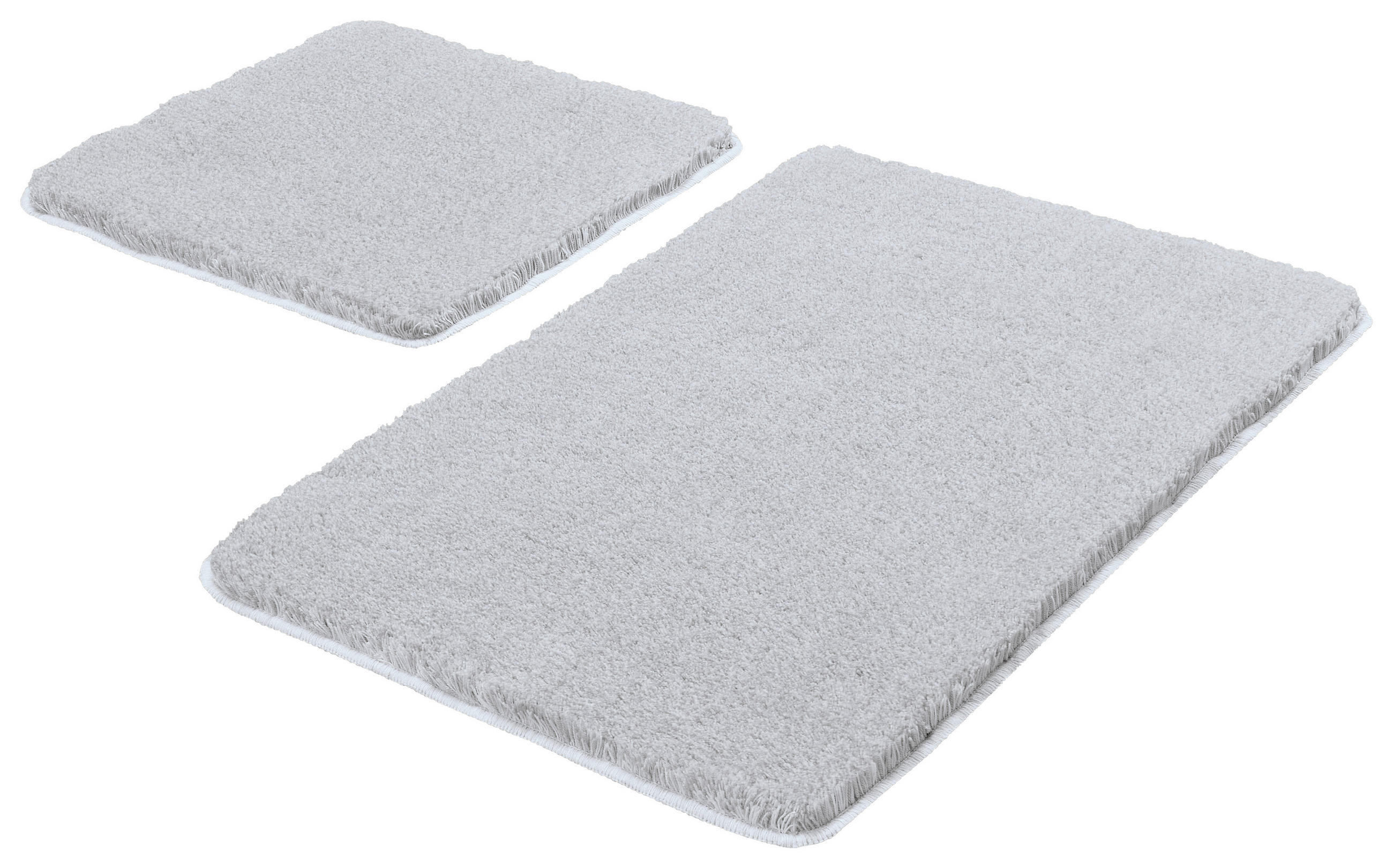 BADETEPPICH KIESEL, 2-TLG. Grau 85x55/50x50 cm  - Grau, KONVENTIONELL (85x55/50x50cm) - Kleine Wolke
