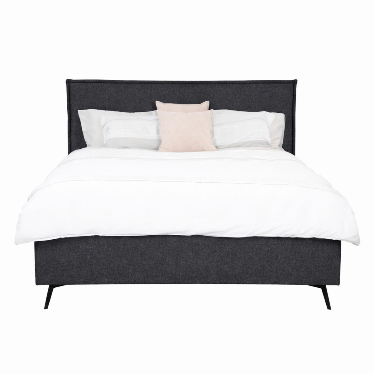 POLSTERBETT Dunkelgrau 180/200 cm  - Dunkelgrau/Schwarz, MODERN, Holz/Textil (180/200cm) - MID.YOU