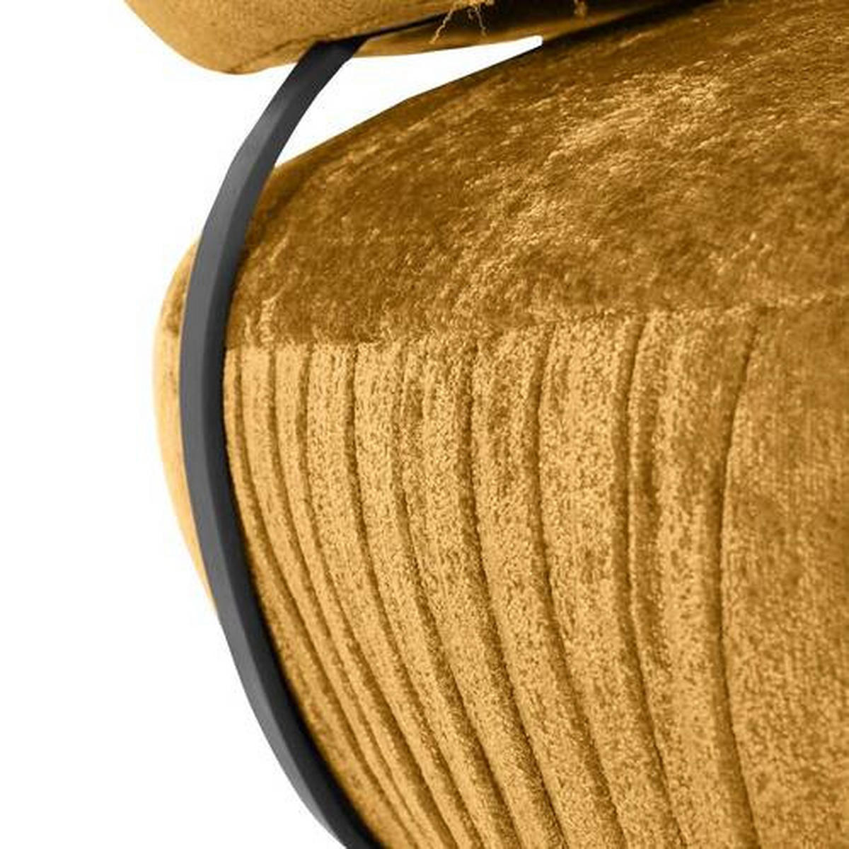 BIG SOFFA i chenille gul  - svart/gul, Design, trä/textil (245/85/110cm) - MID.YOU