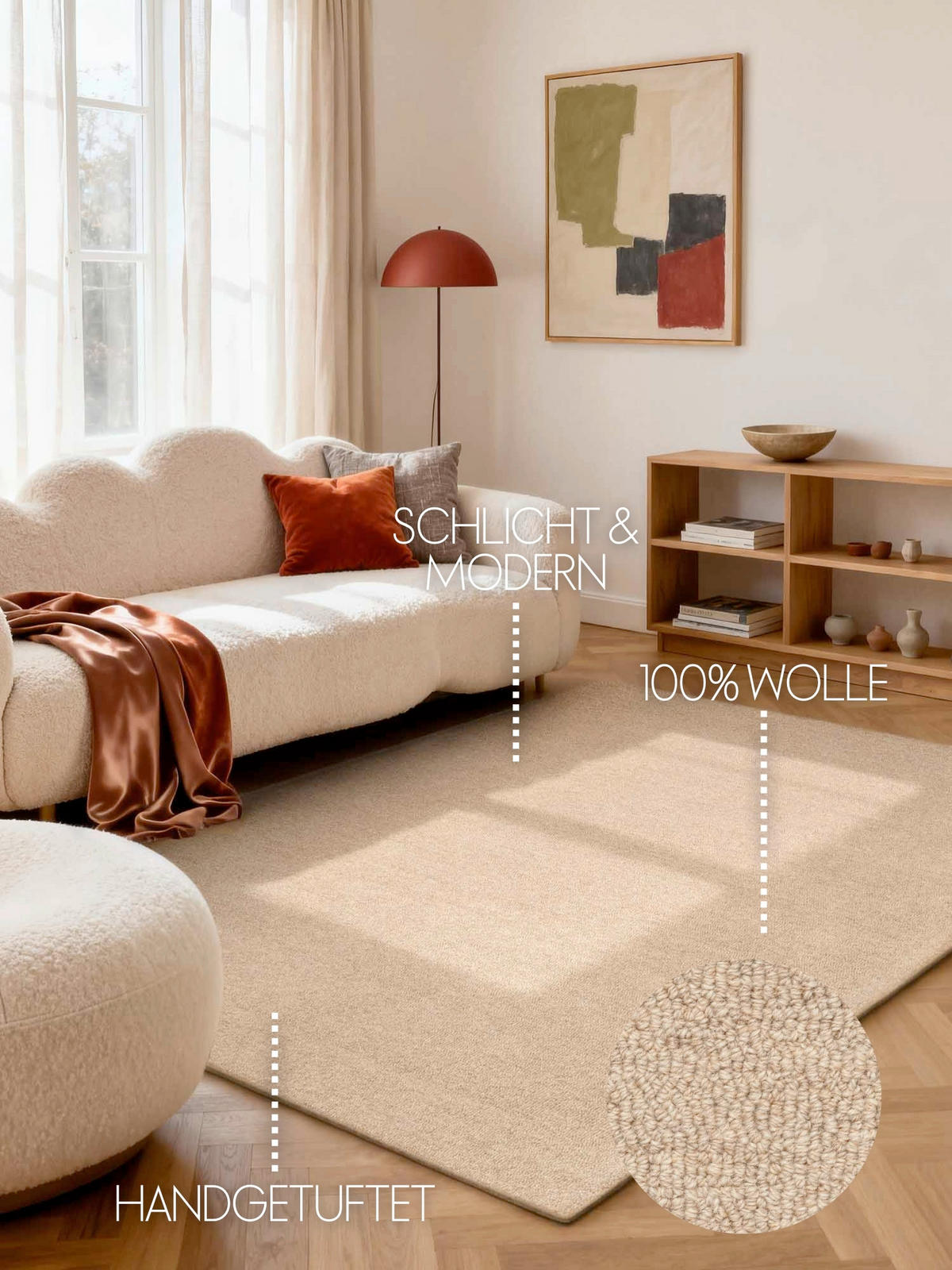 WOLLTEPPICH 200/290 cm Puristic Beige rechteckig  - Beige, Basics, Textil (200/290cm) - Elle Decoration