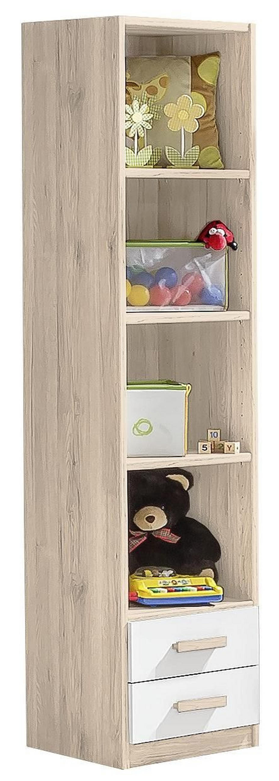 REGAL Weiß, Eichefarben  - Eichefarben/Weiß, Design, Holzwerkstoff/Kunststoff (47/197/38cm) - MID.YOU