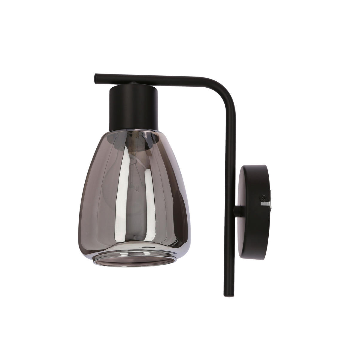 WANDLEUCHTE 17.4/12/23.5 cm   - Schwarz, Design, Glas/Metall (17.4/12/23.5cm)