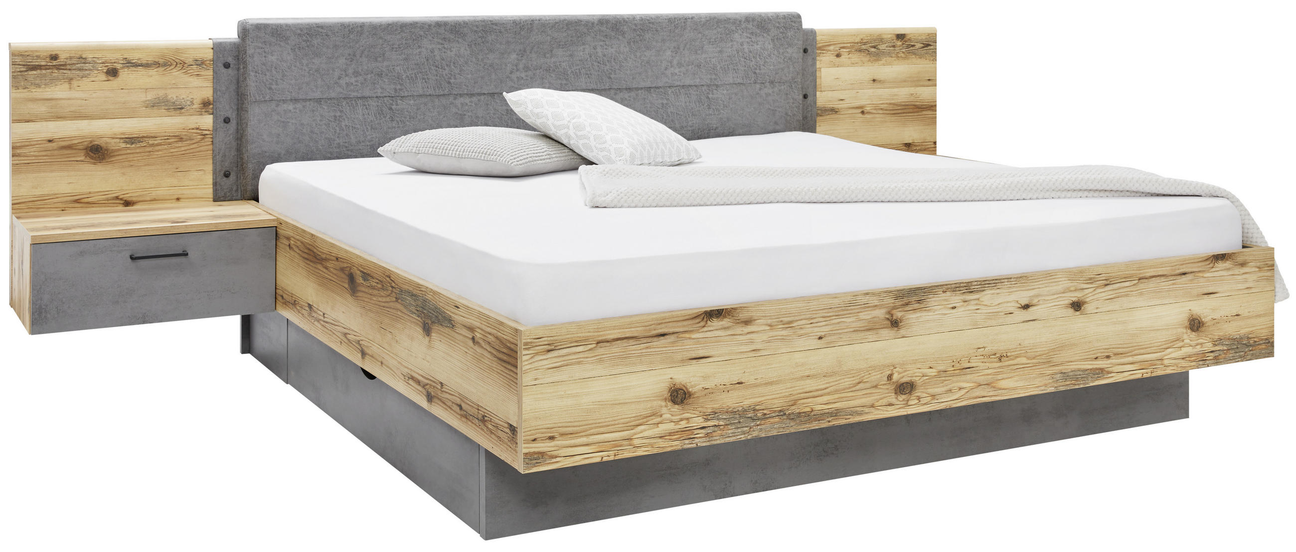 BETTKASTENSET 137,2/19,1/61,5 cm Grau  - Grau, MODERN, Holzwerkstoff (137,2/19,1/61,5cm) - Livetastic