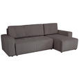 ECKSCHLAFSOFA  mit Cord Anthrazit  - Anthrazit/Schwarz, KONVENTIONELL, Textil (248/146cm) - Xora