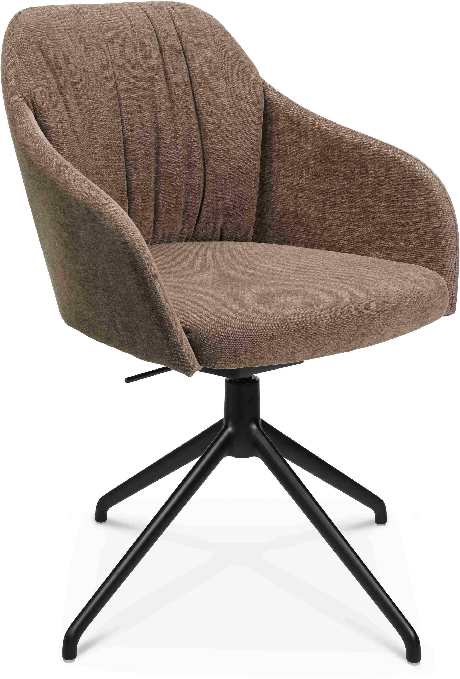 ARMLEHNSTUHL  in Aluminium Velours  - Graubraun/Schwarz, Design, Textil/Metall (58/81,5-84,5/60cm) - Johann Jakob