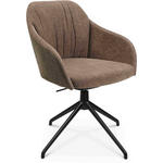 ARMLEHNSTUHL  in Aluminium Velours  - Graubraun/Schwarz, Design, Textil/Metall (58/81,5-84,5/60cm) - Johann Jakob