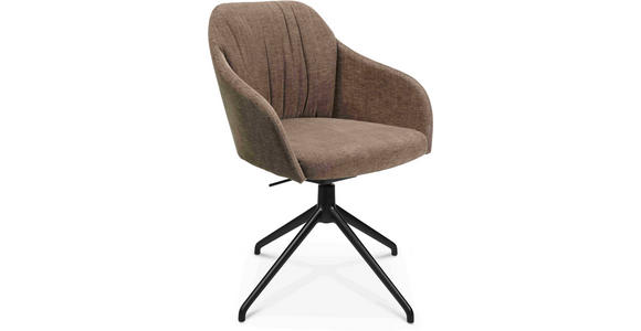 ARMLEHNSTUHL in Aluminium Velours - Graubraun/Schwarz, Design, Textil/Metall (58/81,5-84,5/60cm) - Johann Jakob