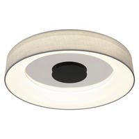 LED-DECKENLEUCHTE 40 W  46,8/9,8 cm    - Chromfarben/Weiss, Trend, Kunststoff/Textil (46,8/9,8cm) - Globo