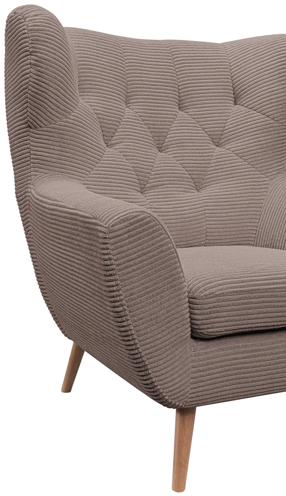SESSEL in Cord Braun  - Eichefarben/Braun, Design, Holz/Textil (87/101/95cm) - Stylife