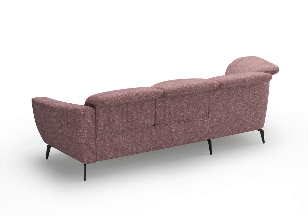 ECKSOFA ZOE E Aubergine Chenille  - Aubergine/Schwarz, KONVENTIONELL, Textil/Metall (199/309cm) - Sit & More
