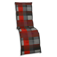 RELAXSESSELAUFLAGE Karo  - Dunkelgrau/Rot, Basics, Textil (50/7/170cm)