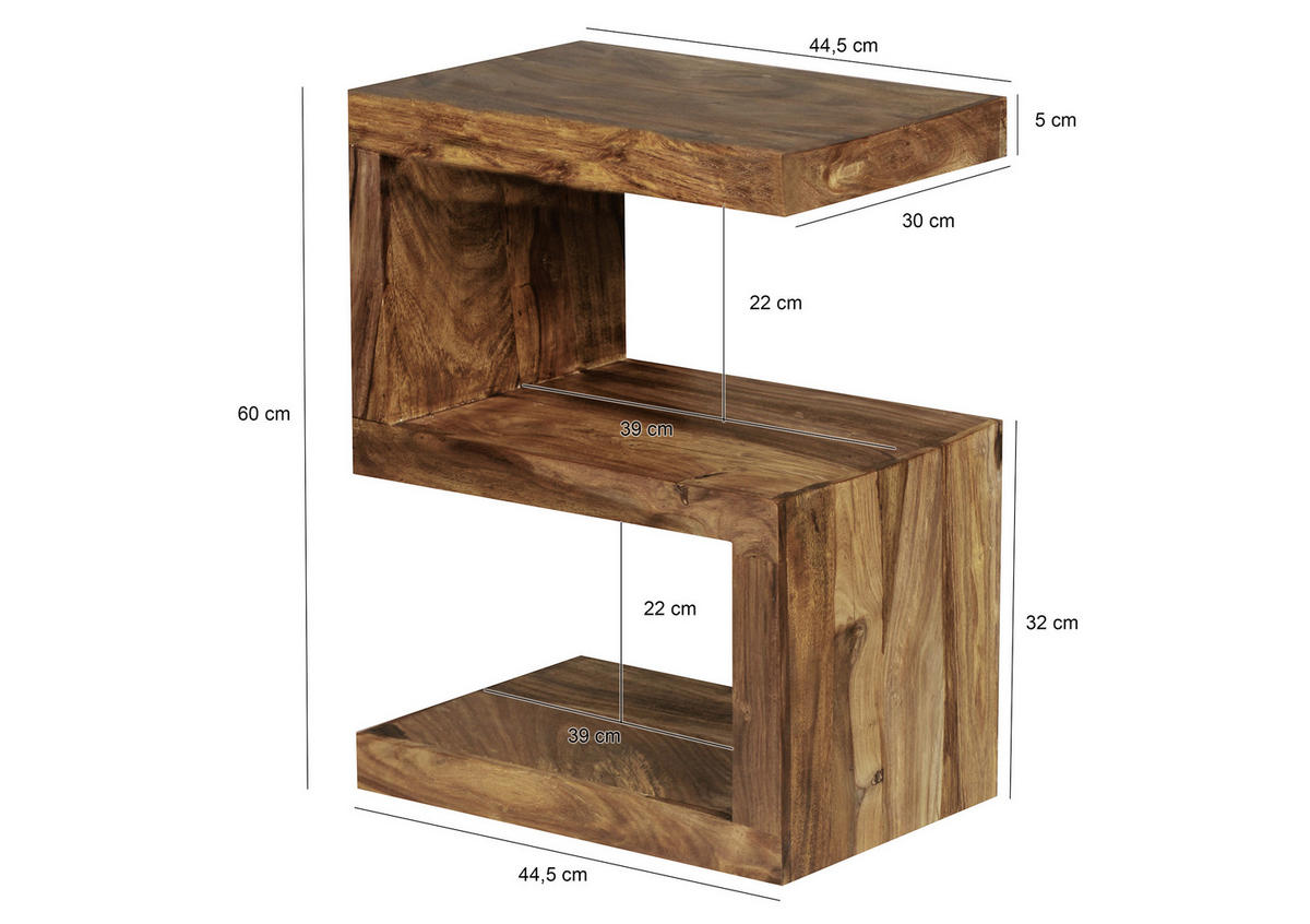 KISASZTAL fa 44,5/30/60 cm  - sheesham, Design, fa (44,5/30/60cm) - MID.YOU