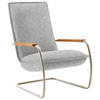 SESSEL in Flachgewebe Hellgrau  - Edelstahlfarben/Eichefarben, Design, Holz/Textil (76/105/87cm) - Koinor