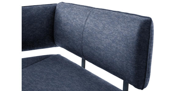 ECKBANK 180/140 cm in Schwarz, Dunkelblau - Schwarz/Dunkelblau, MODERN, Textil/Metall (180/140cm) - Cantus