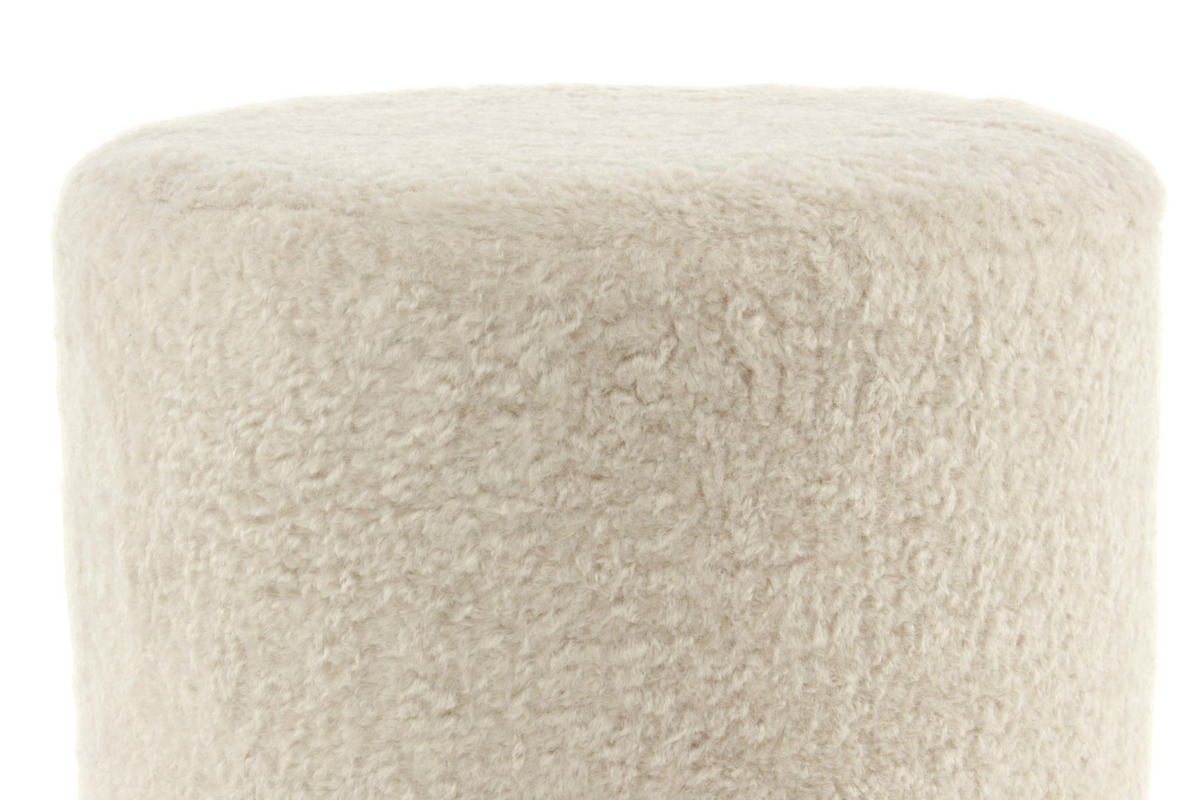 HOCKER Plüsch Goldfarben, Beige  - Beige/Goldfarben, Basics, Textil/Metall (35/35/35cm) - Kayoom