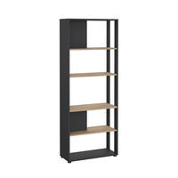 REGAL  79,6/204,7/34,3 cm Grau, Eichefarben  - Eichefarben/Grau, MODERN, Holzwerkstoff (79,6/204,7/34,3cm) - MID.YOU