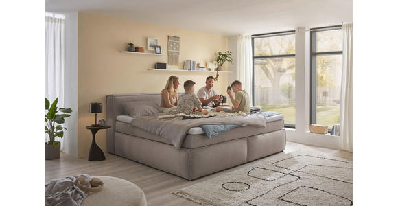 FAMILIENBOXSPRINGBETT - Taupe/Schwarz, LIFESTYLE, Kunststoff/Textil (240/200cm) - Esposa