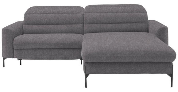 ECKSOFA  in Flachgewebe Grau  252/191 cm  - Schwarz/Grau, Design, Textil/Metall (252/191cm) - Dieter Knoll
