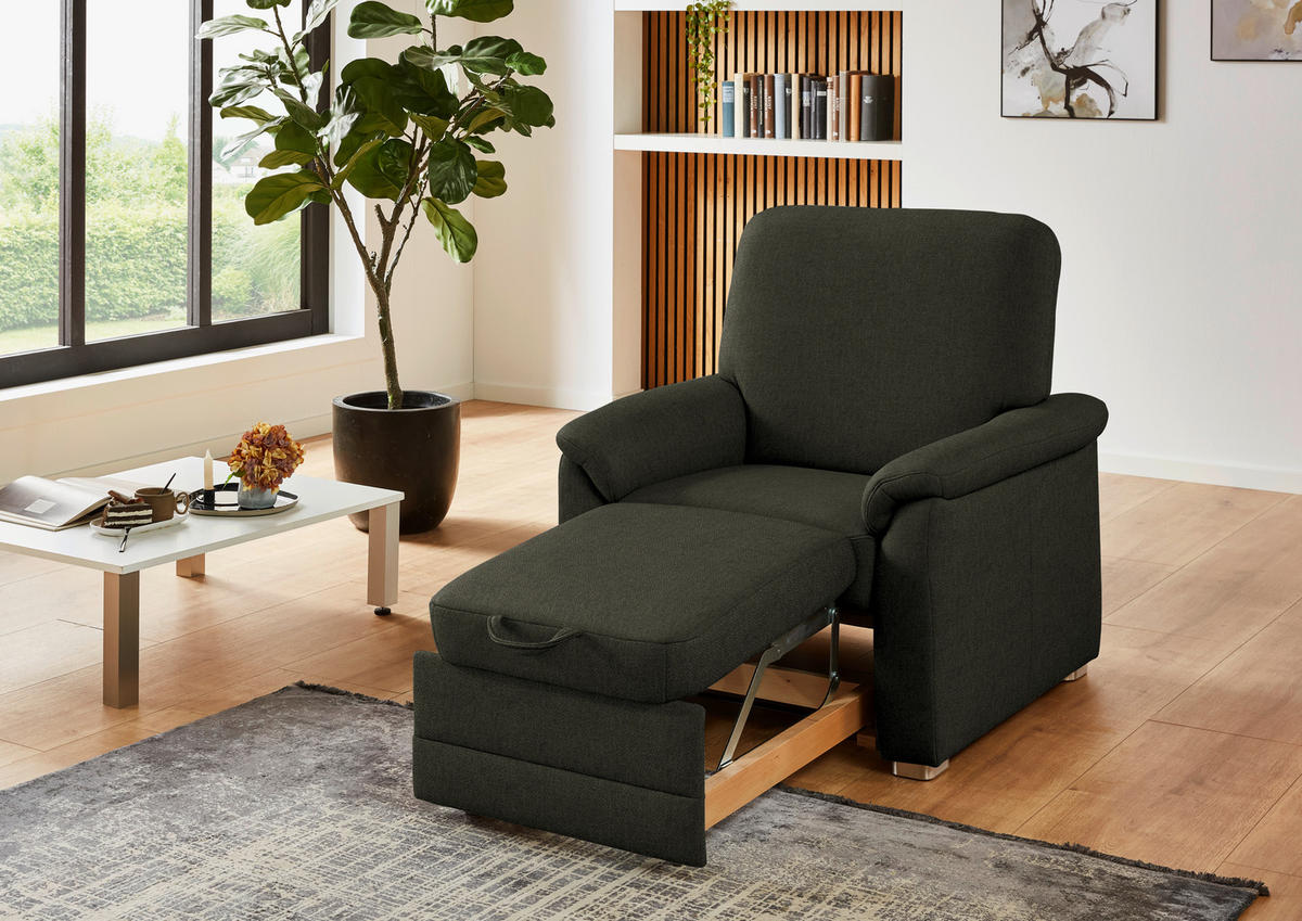 SESSEL Chenille Dunkelgrün  - Dunkelgrün/Alufarben, Konventionell, Textil/Metall (88/96/89cm) - Beldomo Comfort