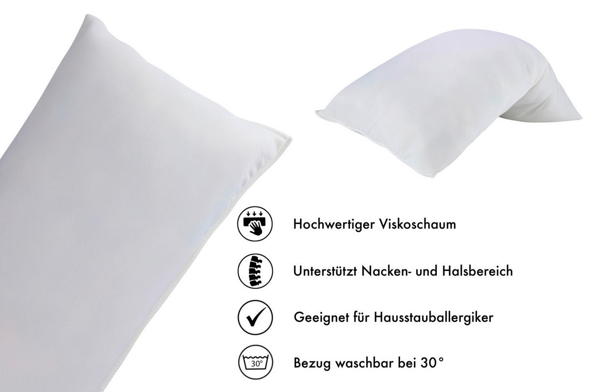 NACKENSTÜTZKISSEN 35/75 cm  - Weiß, Basics, Textil (35/75cm) - MID.YOU