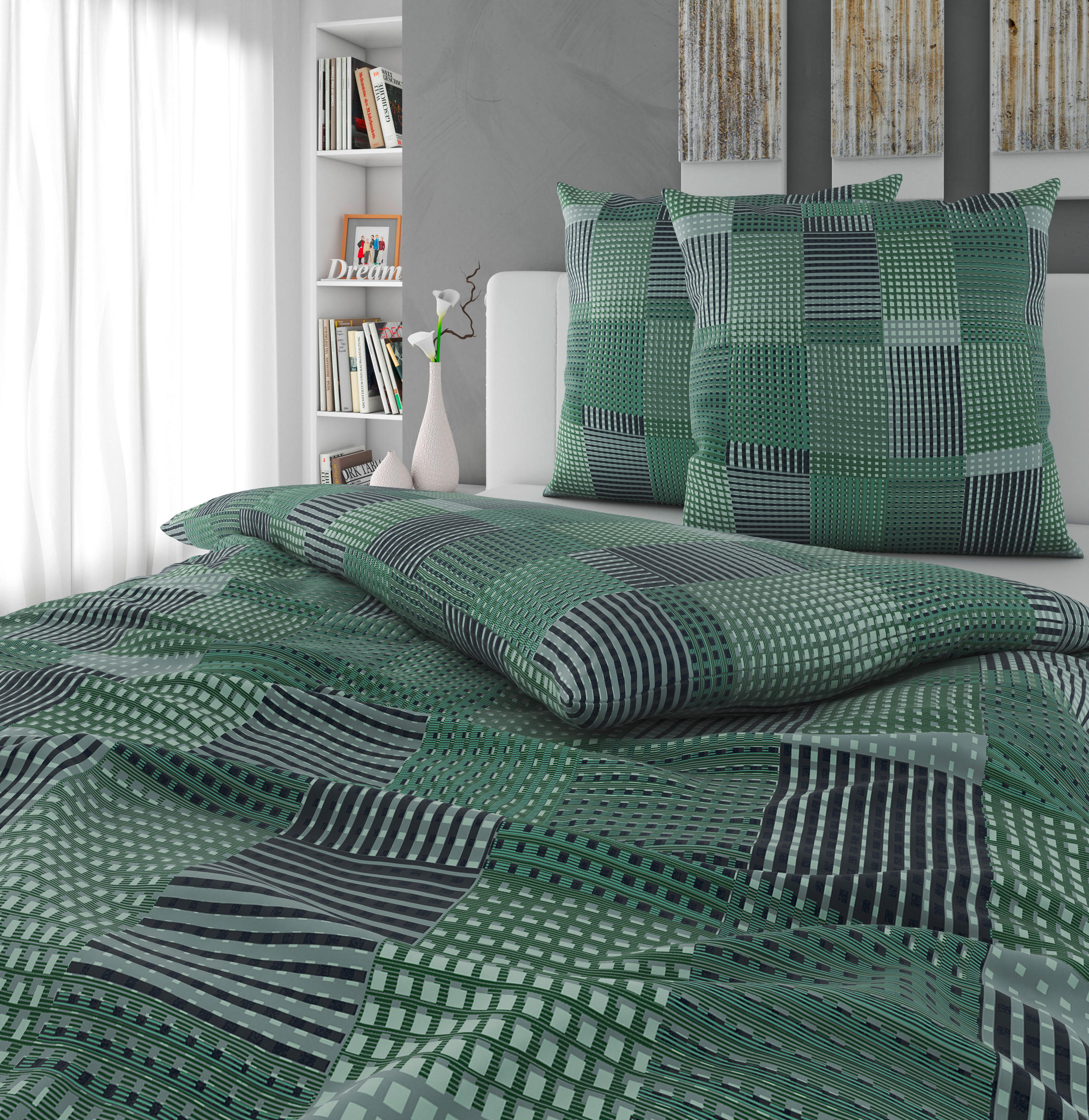 BETTWÄSCHE Flanell 200/200 cm  - Grün, Textil (200/200cm) - Novel