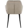 ARMLEHNSTUHL  in Eisen Samt  - Taupe/Schwarz, Design, Textil/Metall (56/82,5/61,5cm) - Novel