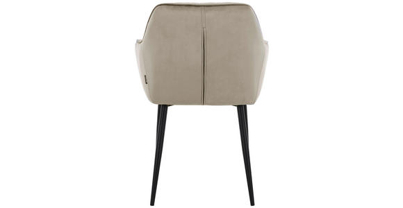 ARMLEHNSTUHL in Eisen Webstoff - Taupe/Schwarz, Design, Textil/Metall (56/82,5/61,5cm) - Novel