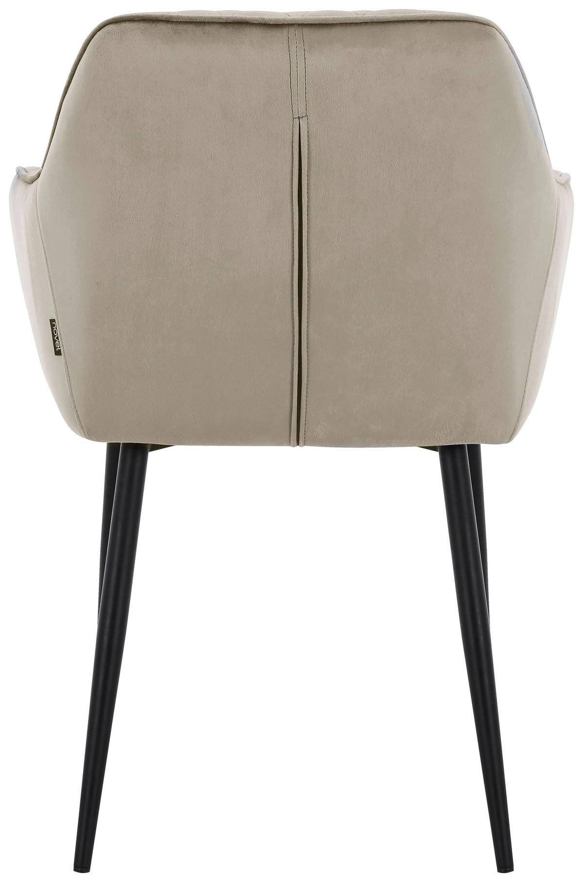 ARMLEHNSTUHL  in Eisen Samt  - Taupe/Schwarz, Design, Textil/Metall (56/82,5/61,5cm) - Novel