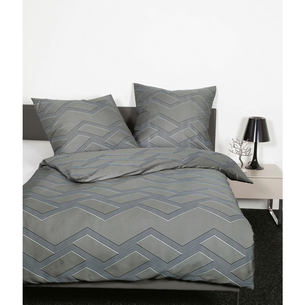 Thumbnail - Janine Bettwäsche J.d., Grau, Blaugrau, Textil, Graphik, 155x220 cm, Textiles Vertrauen - Oeko-Tex®, Oeko-Tex® Made IN G...