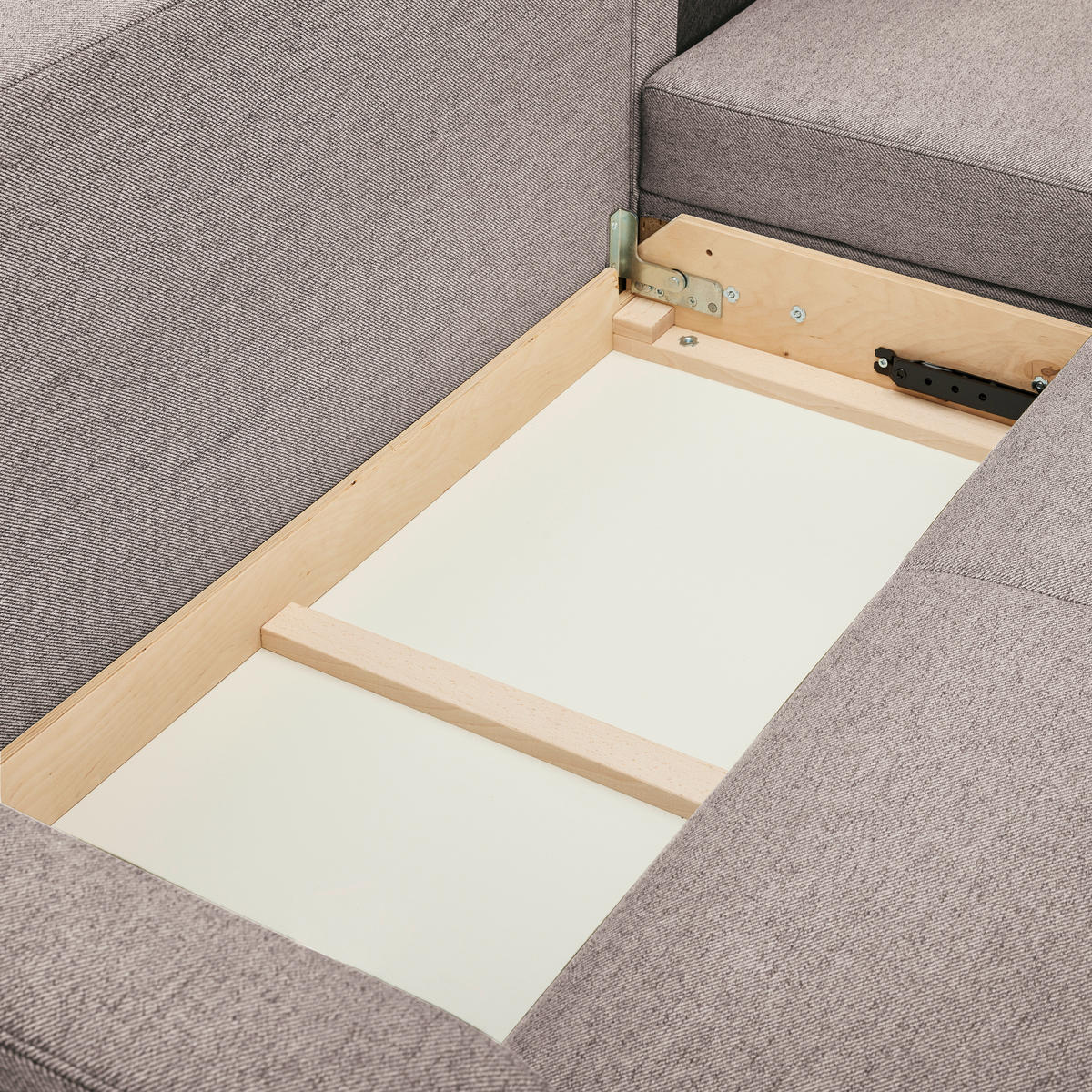 ECKSOFA in Flachgewebe Naturfarben  - Eiche Wotan/Naturfarben, Konventionell, Holz/Textil (255/157cm) - Carryhome