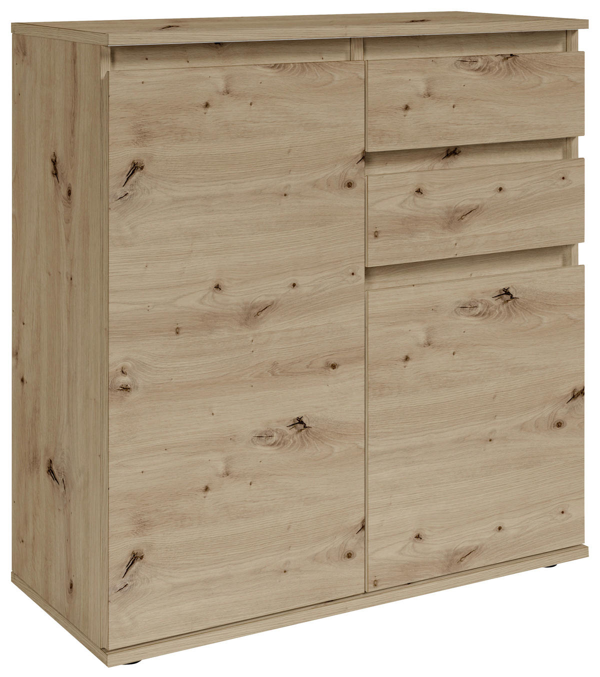 KOMMODE Brest  in 80/84/35 cm  - Eiche Artisan/Grau, Design, Holzwerkstoff/Kunststoff (80/84/35cm) - Boxxx