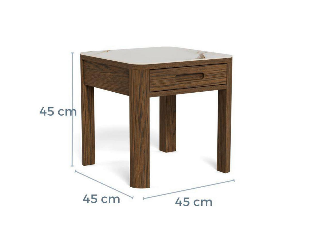 SIDOBORD i keramik, trämaterial  - vit/brun, Modern, trämaterial/keramik (45/45/45cm) - Best Price