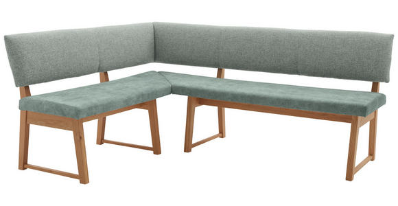 ECKBANK 160/210 cm in Mintgrün, Wildeiche - Wildeiche/Mintgrün, KONVENTIONELL, Holz/Textil (160/210cm) - Valnatura