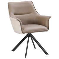 ARMLEHNSTUHL  Sitzfläche 360° drehbar Webstoff  Schwarz, Taupe, Beige  - Taupe/Beige, MODERN, Textil/Metall (68/86/68cm) - Livetastic