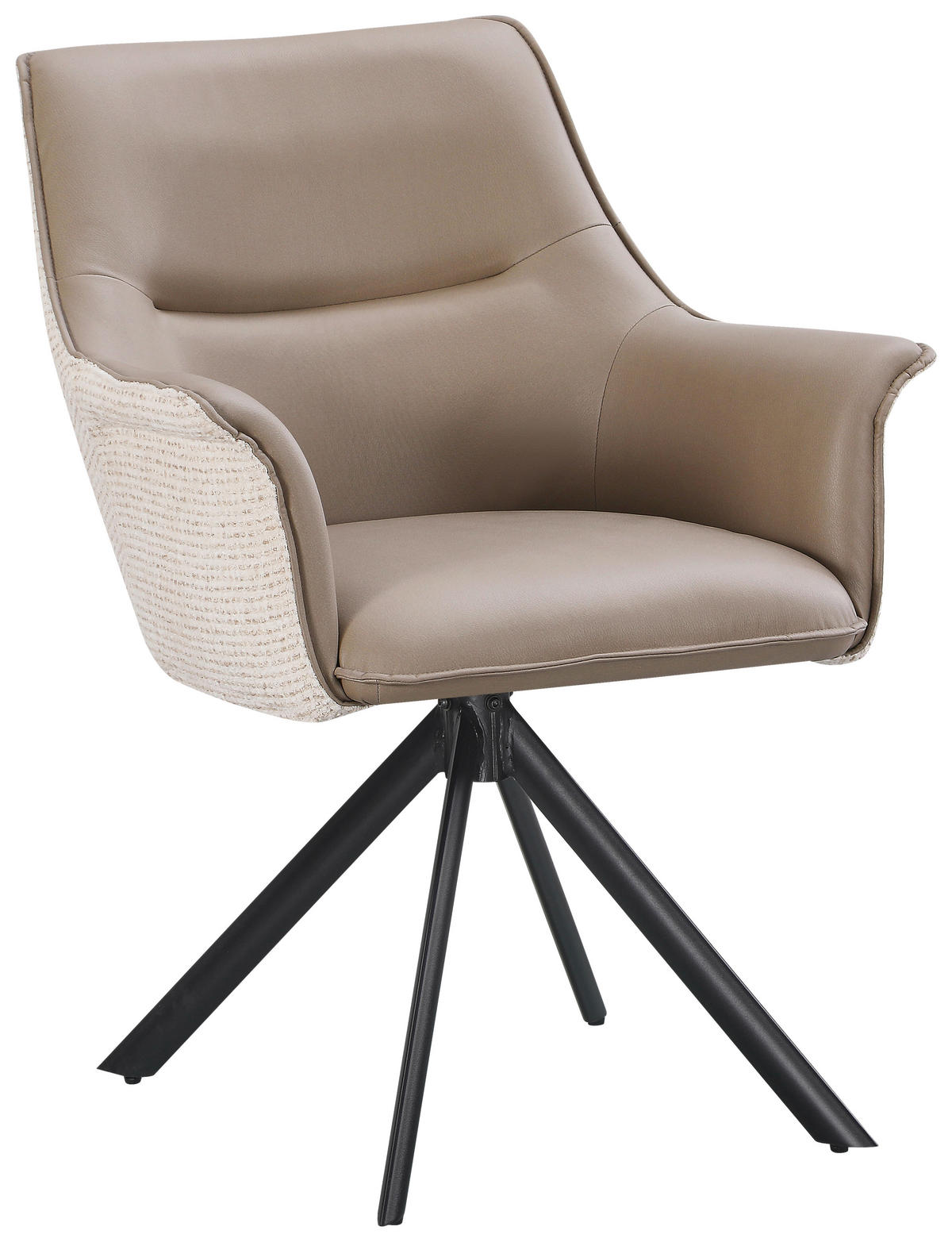 STOLICA S NASLONOM ZA RUKE  crna, taupe, bež  metal, tekstil      - bež/crna, Moderno, metal/tekstil (68/86/68cm) - Livetastic
