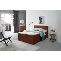 BOXBETT 140/200 cm,  in Rostfarben,  - Rostfarben/Schwarz, Basics, Holz/Kunststoff (140/200cm) - Livetastic