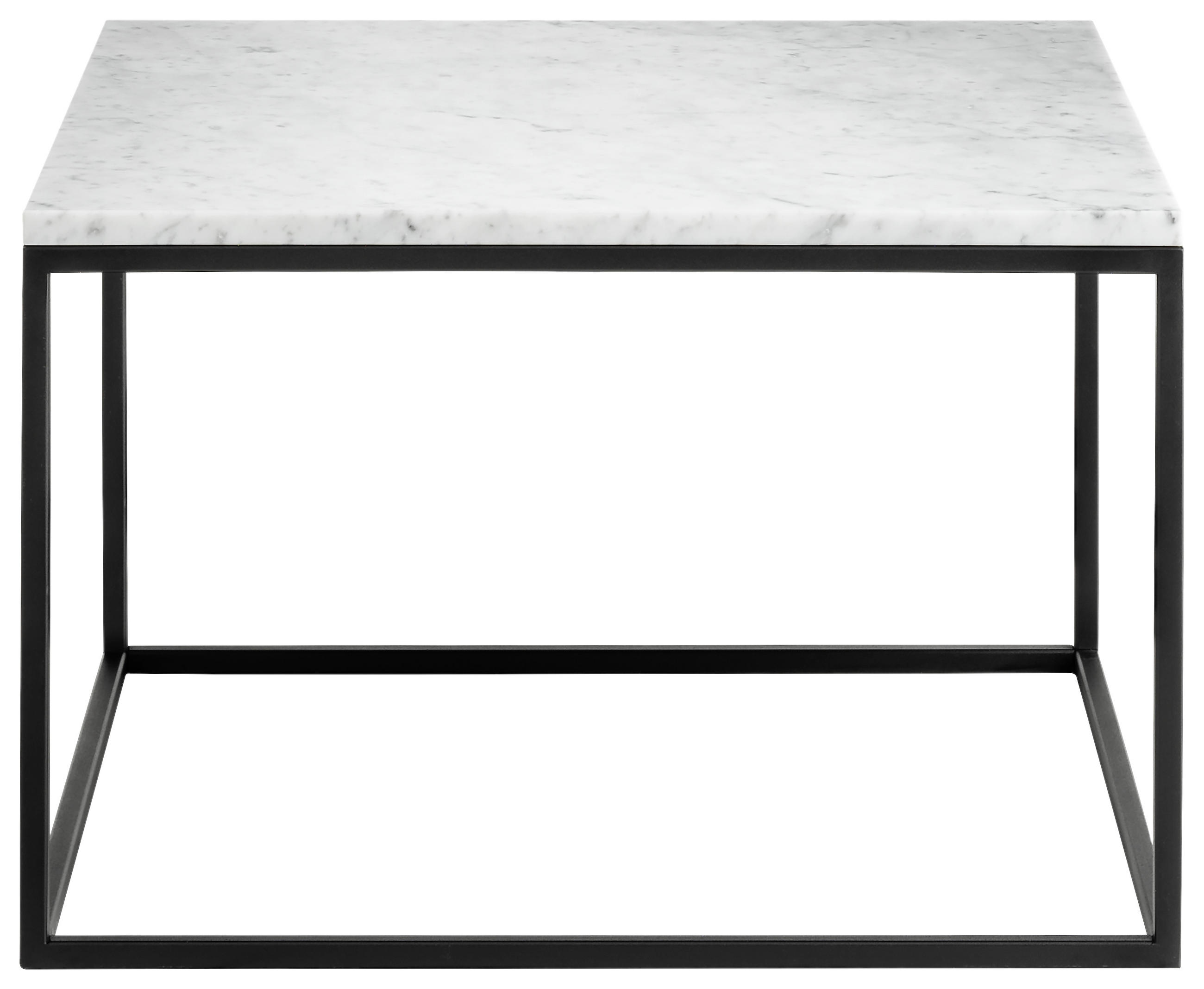 COUCHTISCH in Stein 65/65/41,5 cm  - Weiss/Schwarz, Design, Stein/Metall (65/65/41,5cm) - Johann Jakob