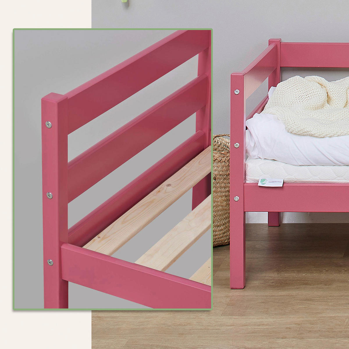 KINDER-/JUNIORBETT 70/160 cm  in Pink  - Pink, MODERN, Holz (70/160cm) - MID.YOU