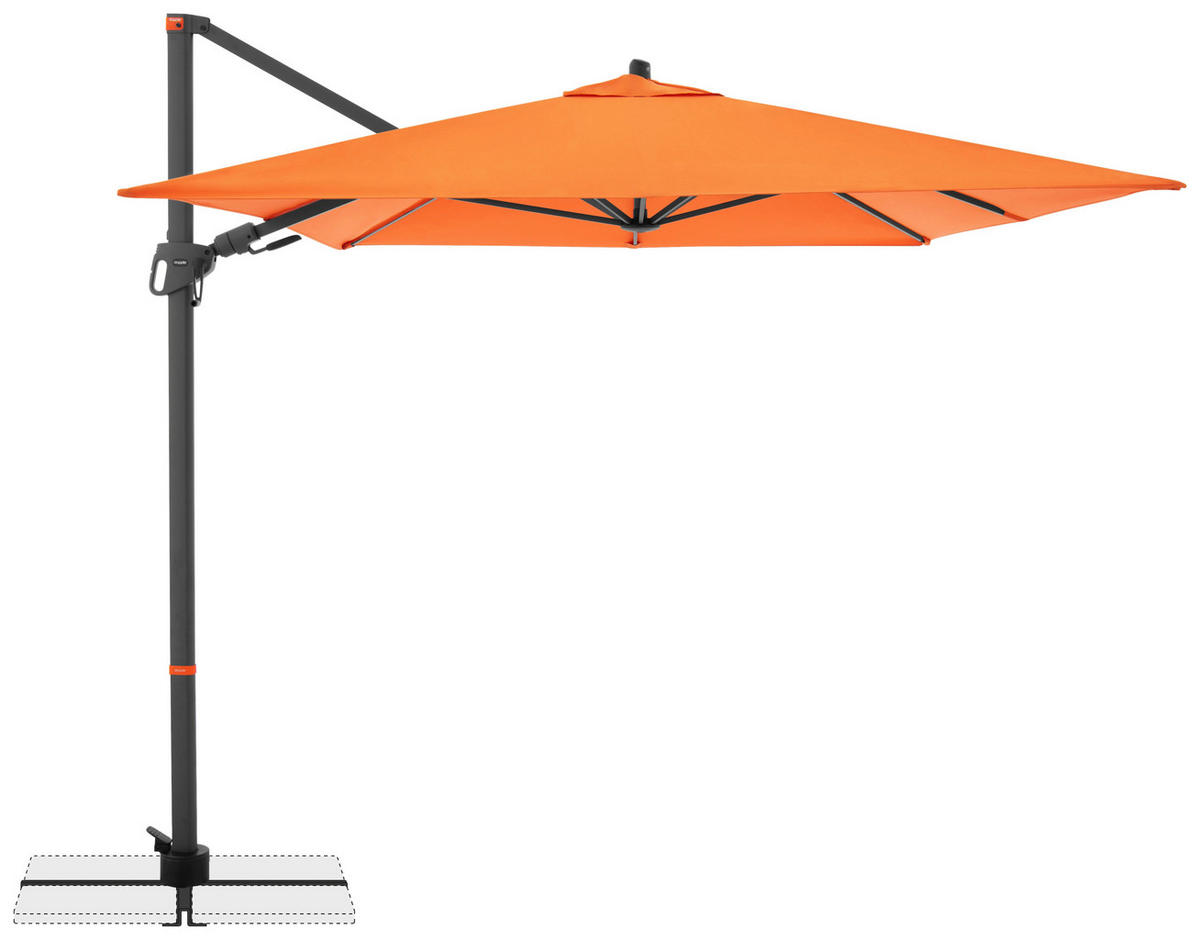 ZÁVESNÝ SLNEČNÍK 320/240 cm - oranžová/antracitová, Basics, kov/textil (320/240cm) - Doppler
