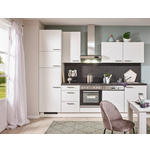 KÜCHENBLOCK 290 cm   in Weiß, Dunkelgrau  - Edelstahlfarben/Dunkelgrau, KONVENTIONELL, Holzwerkstoff/Metall (290cm) - Xora