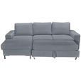 ECKSOFA Dunkelgrau Cord  - Dunkelgrau/Schwarz, KONVENTIONELL, Textil/Metall (150/240cm) - Carryhome