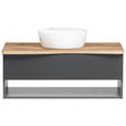 WASCHTISCHKOMBI 101 cm  - Graphitfarben/Grau, Natur, Holzwerkstoff (101cm) - Xora