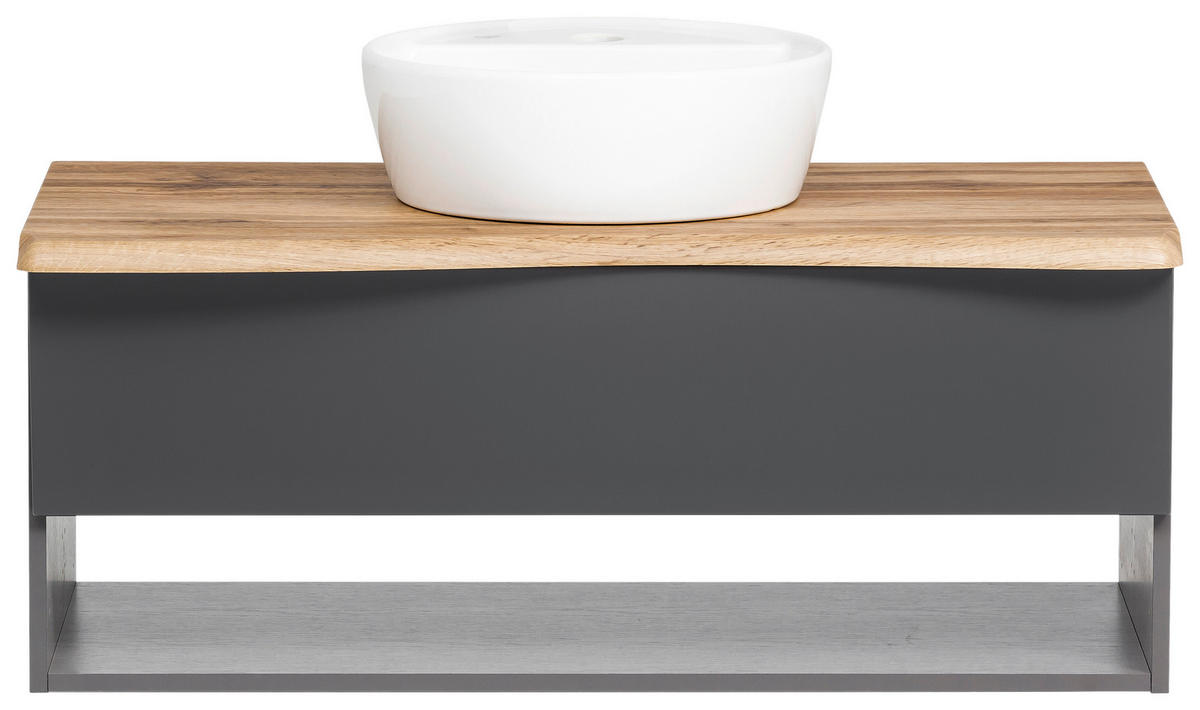 WASCHTISCHKOMBI 101 cm  - Graphitfarben/Grau, Natur, Holzwerkstoff (101cm) - Xora
