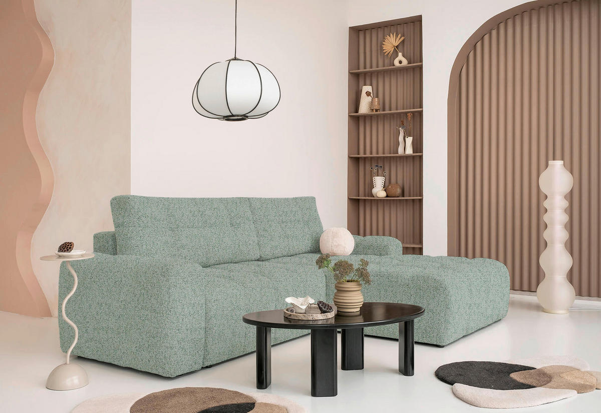 ECKSOFA  in Türkis  268/184 cm  - Türkis/Schwarz, Design, Kunststoff/Textil (268/184cm) - MID.YOU