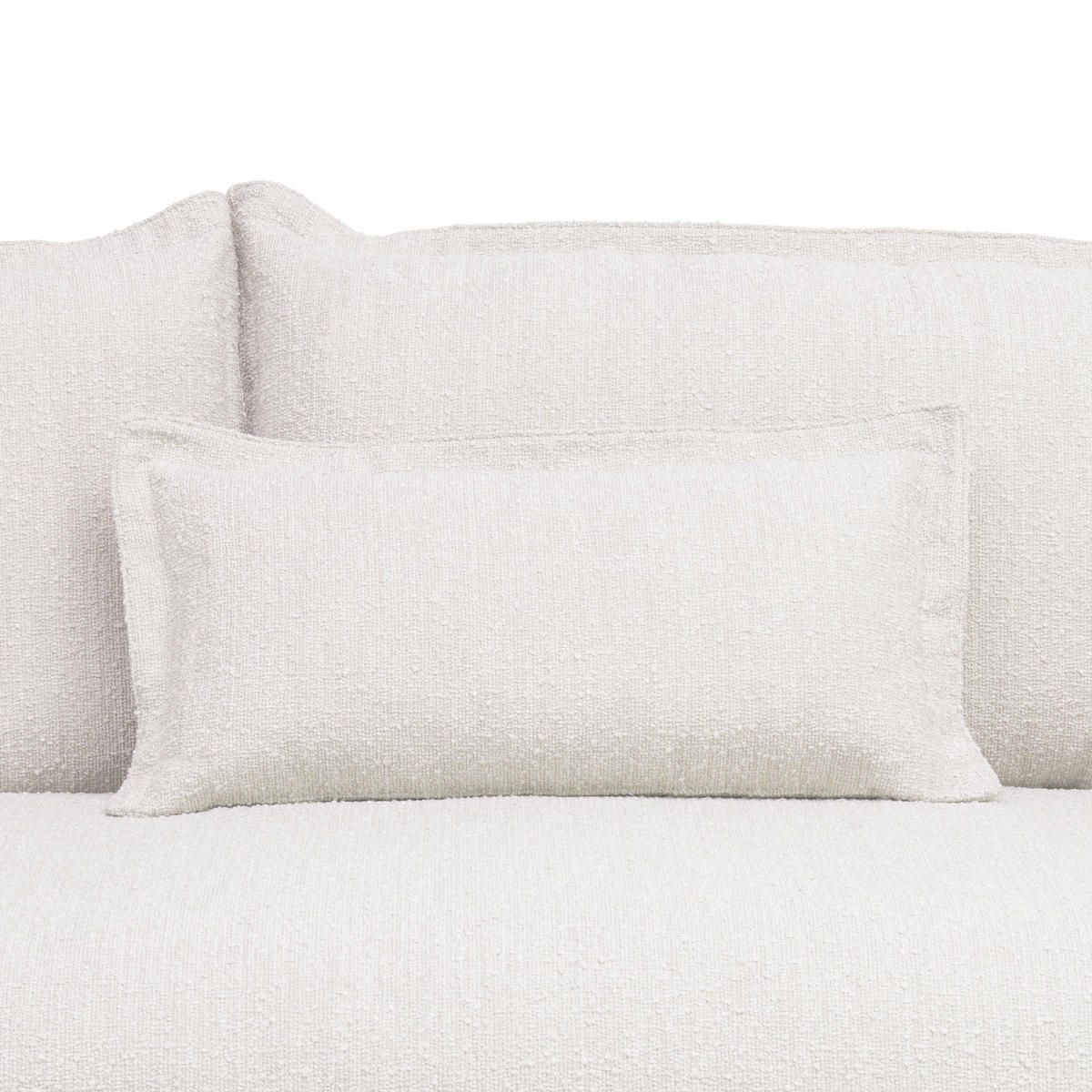 HUSSEN-SOFA in Flachgewebe, Bouclé Weiss  - Weiss, Trend, Textil/Metall (195/82/98cm) - Livetastic